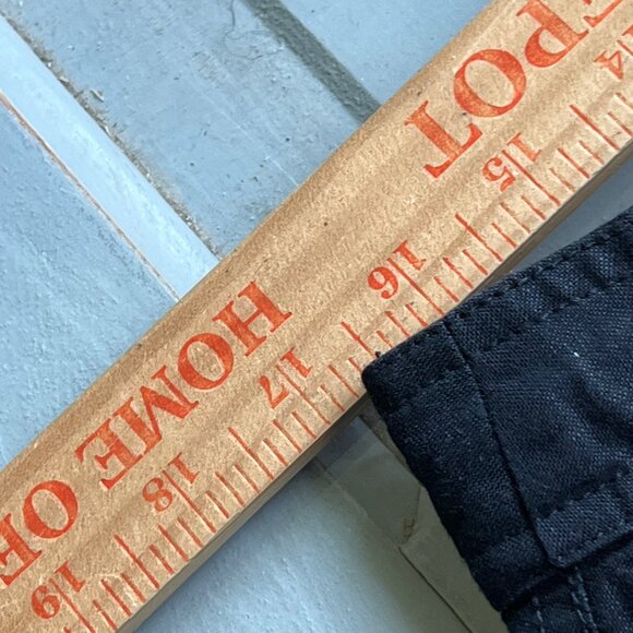 Lane Bryant Capri Pants Size 14 16 Linen Rayon Blend Crop Cargo Black Career - Picture 8 of 9